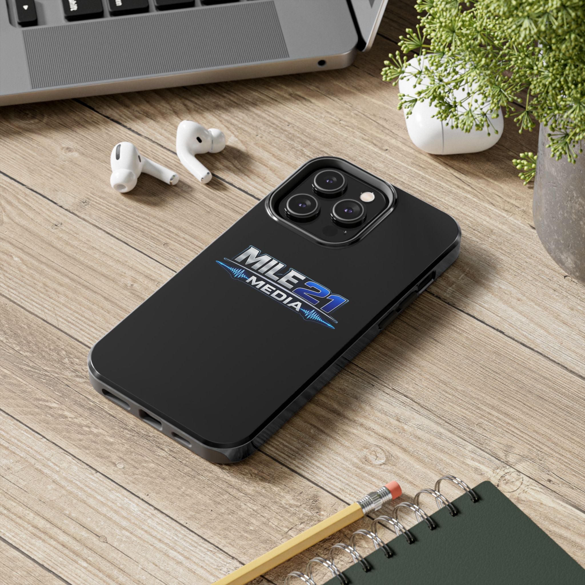 Mile21 Media Tough Phone Case — Protective Slim Shockproof Cover with Logo