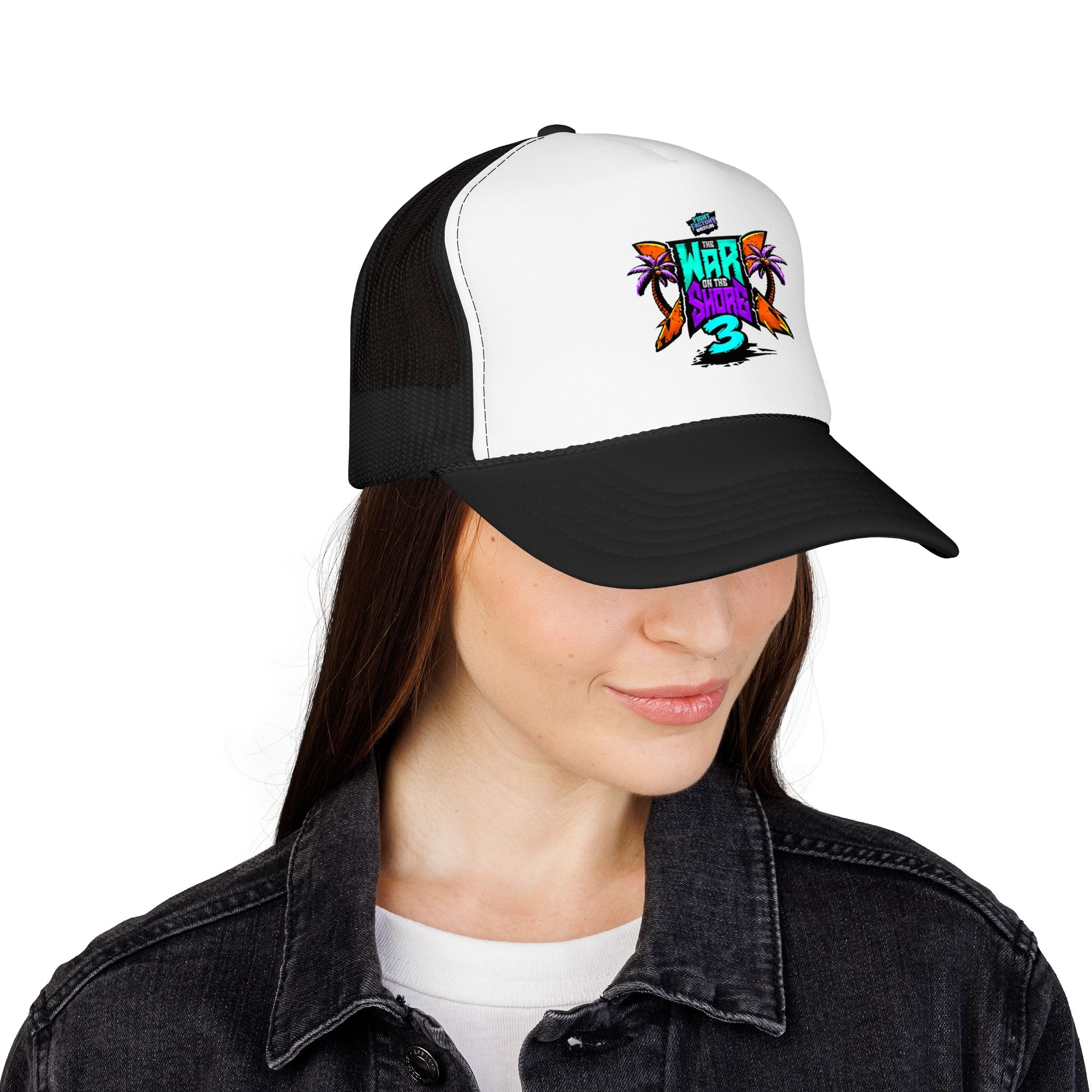 War On The Shore 3 Trucker Hat — Retro Tropical Foam Trucker Cap