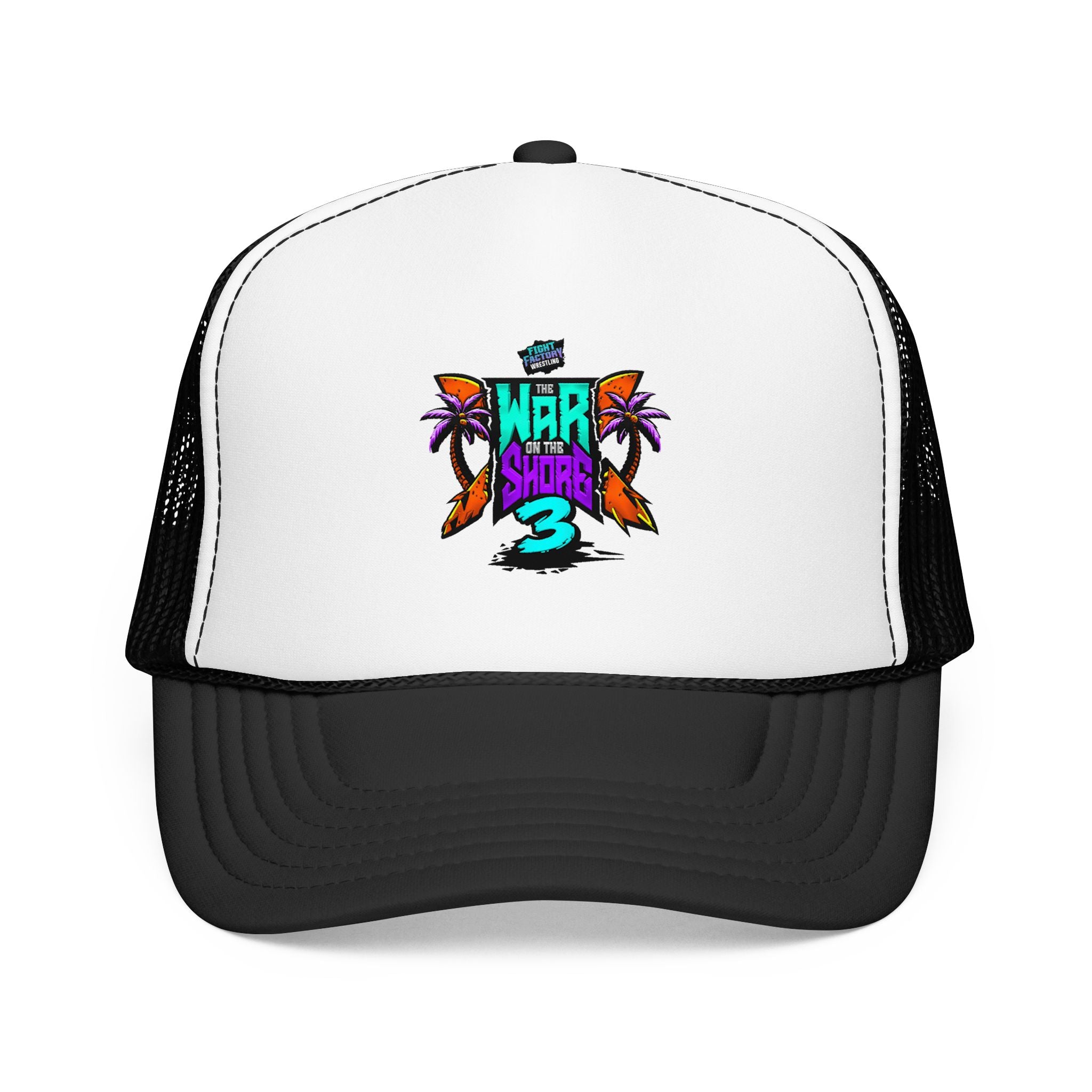 War On The Shore 3 Trucker Hat — Retro Tropical Foam Trucker Cap
