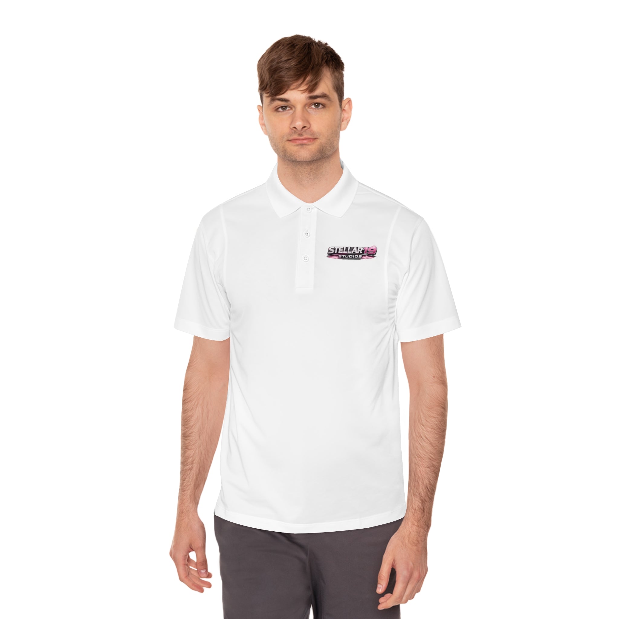 Men's Stellar19 Sport Polo — 'Steal the Show' Minimal Chest Logo Performance Polo