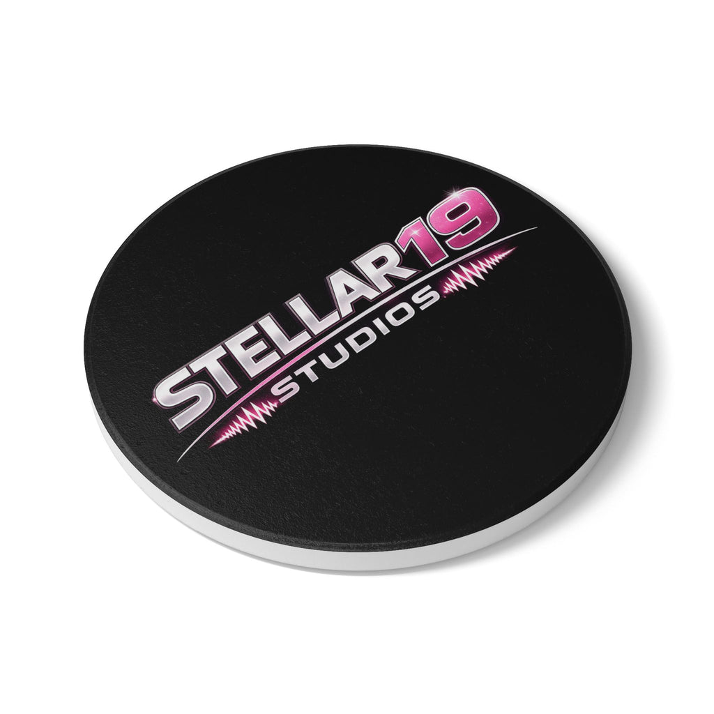 Stellar19 Studios Ceramic Coaster — Retro Neon Logo Drink Mat