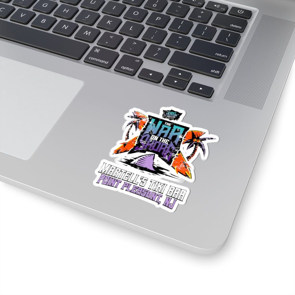 Sticker — 'The War on the Shore' Martell's Tiki Bar, Point Pleasant NJ (Beach Bar Logo)