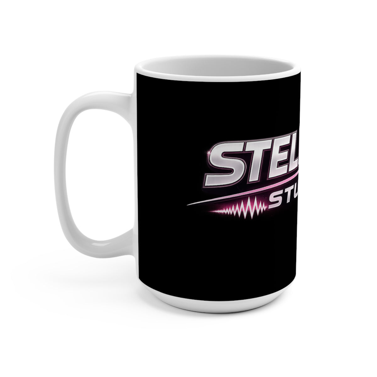 Stellar19 Studios Logo Mug — 15oz Black Branded Coffee Cup